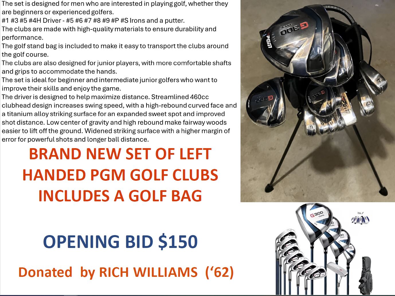 Featured image for “LEFT HANDED PGM GOLF CLUBS”